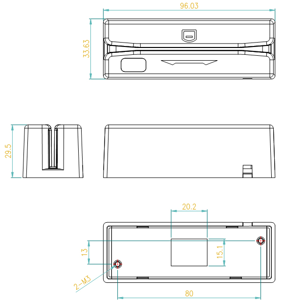 USB Magnetic Card Reader F750(图2)